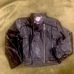 Toddler girl faux leather moto jacket